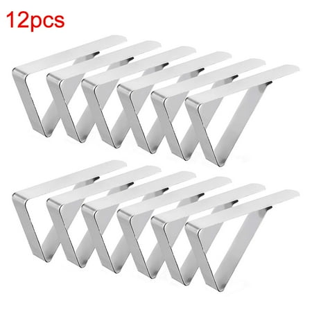 

Gwong 12Pcs Stainless Steel Outdoor Camping Wedding Party Tablecloth Holder Clip Clamp