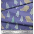 thumbnail image 3 of Soimoi Purple Poly Georgette Fabric Bear & Tree Christmas Print Fabric by the Yard 52 Inch Wide, 3 of 3