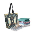 thumbnail image 2 of FORMRS Womens Canvas Tote Bag with Zipper Inner Pocket Shoulder Handbag, Mystical Owls Pattern, 2 of 7