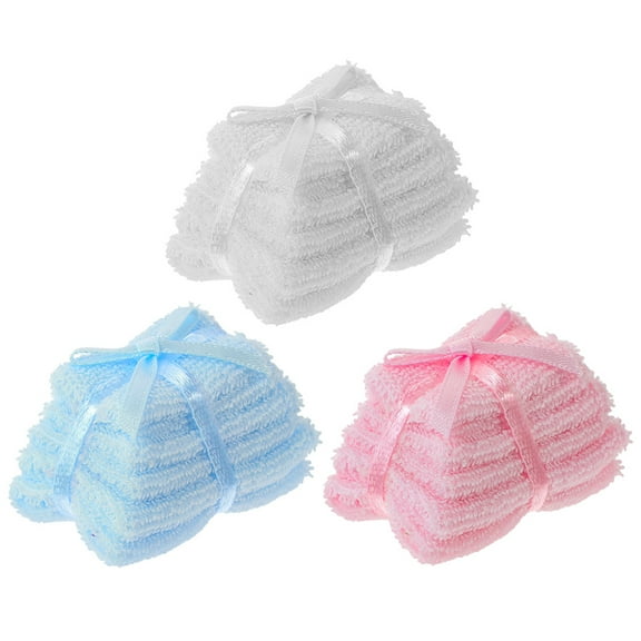 PBPBOX 3Pcs Small Hand Towel Cloth Pink Simple Design Doll House Decorations