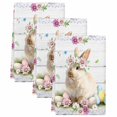 thumbnail image 2 of Easter Bunny Kitchen Towels Set of 3, Spring Daisy Flower Colorful Eggs White Wooden Absorbent Dish Towels for Kitchen, Microfiber Hand Towel, Quick Drying Tea Towel for Cleaning Dishcloths, 2 of 7