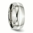 thumbnail image 4 of Incrustation en Acier Inoxydable en Argent Sterling 8mm Poli Bague 8 Taille, 4 of 6