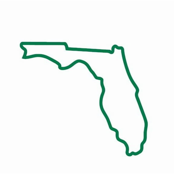 State Map Outline Florida Vinyl Decal Sticker UV & Waterproof Bumper Window Laptop Automotive Water Bottle Gift accessories – GREEN 4.5"