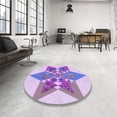 thumbnail image 3 of Ahgly Company Indoor Round Patterned Blossom Pink Area Rugs, 8' Round, 3 of 6