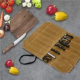 thumbnail image 6 of 7 Slot Chef Knife Roll Bag Waxed Canvas Kitchen Tool Storage Pocket Bag Outdoor Camping Picnic Portable Knife Bag Organizer (green), 6 of 6