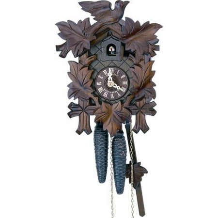 - Anton Schneider 9 Inch Five Leaves and One Bird Black Forest Cuckoo Clock