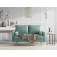 thumbnail image 5 of Pemberly Row 58" Upholstered Velvet & Metal Loveseat in Aqua Turquoise, 5 of 11