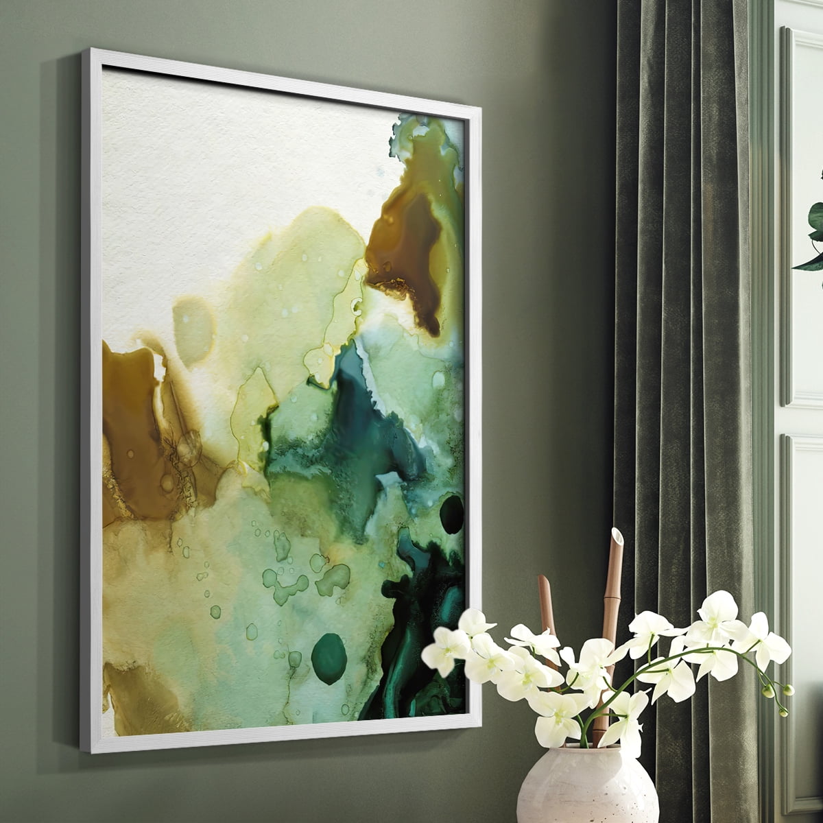 Water and Earth II Framed Print in White Solid Wood 8 x 10 Framed Print