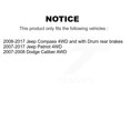 thumbnail image 2 of Transit Auto Rear Brake Drum Hardware and Wheel Hub Bearing Assembly Kit for Car Jeep Patriot Compass Dodge Caliber K7D-100500, 2 of 11