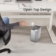 thumbnail image 2 of Small Bathroom Trash Can 2.1 Gallon Wastebasket, Modern Metal Garbage Can Office Waste Basket, Silver Stainless Steel Trash Bin for Bedroom, Home Office, Toilet, rv, Near Desk, Under Sink., 2 of 8