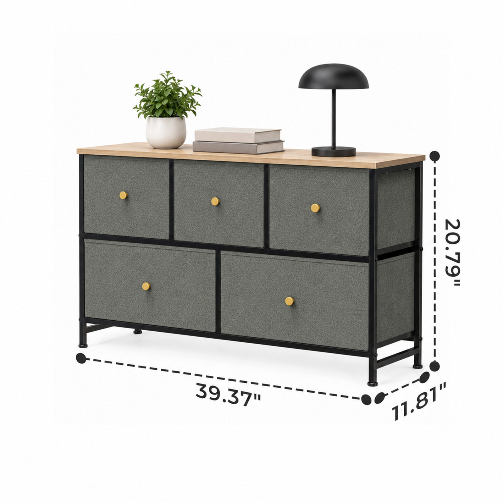 Alvantor 5/7 Drawer Fabric Dresser, Storage Tower for Bedroom and Closet, Chest of Drawers with Sturdy Steel Frame & Wooden Top for Living Room, Entryway