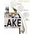 thumbnail image 2 of Life Is Better at The Lake Table Cloth, Rustic Black Artistic Aesthetics Waterproof Tablecloth for Square Tables, Reusable Washable Fabric Table Cover for Restaurant Kitchen Dining Tables 54"x54", 2 of 6