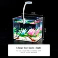 thumbnail image 2 of 360 Panoramic Mini Fish Tank Starter Kit with Clamp Light, Ultra Clear Small Plastic Betta Aquarium for Shrimp, Desktop Display Set for Home Office Desk, 7.5x10.5x12.5cm 13x13x15cm, 2 of 6