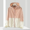 thumbnail image 2 of nerohusy Sunscreen Hoodies for Women Sun Protection Color Block Jacket Long Sleeve Zip Up Sun Shirt Lightweight Outdoor Athletic Jacket Pink,M, 2 of 4