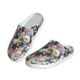 thumbnail image 2 of Fotbe Colorful Flowers Pattern Women's Fuzzy Curly Fur Memory Foam Loafer Slippers Indoor Outdoor Slippers Winter Home Shoes-35/36, 2 of 7