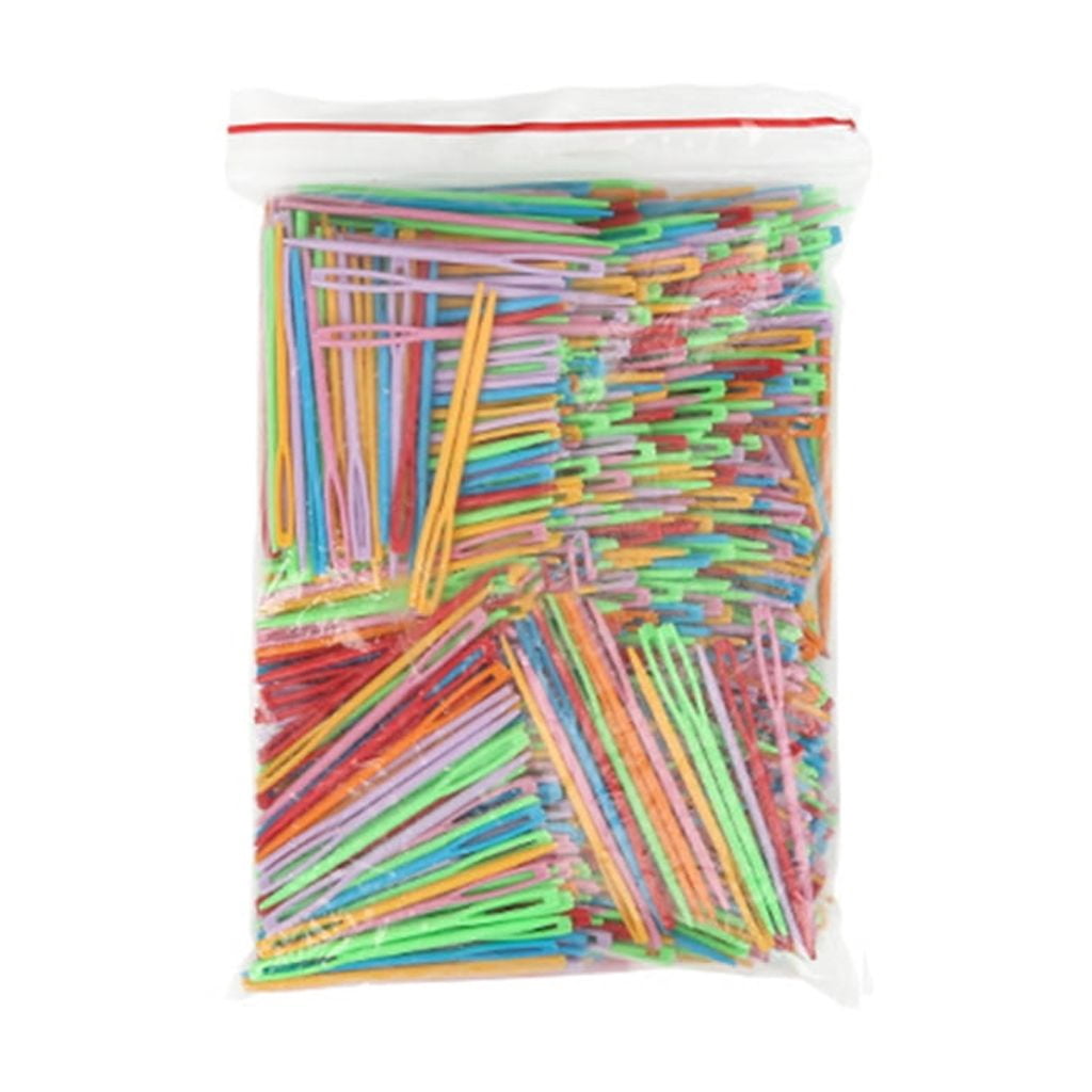 100Pcs Large-Eye Plastic Sewing Needle Colorful Safety Lacing Needle 3 Different Size Yarn Sewing Needle for Hand Sewing