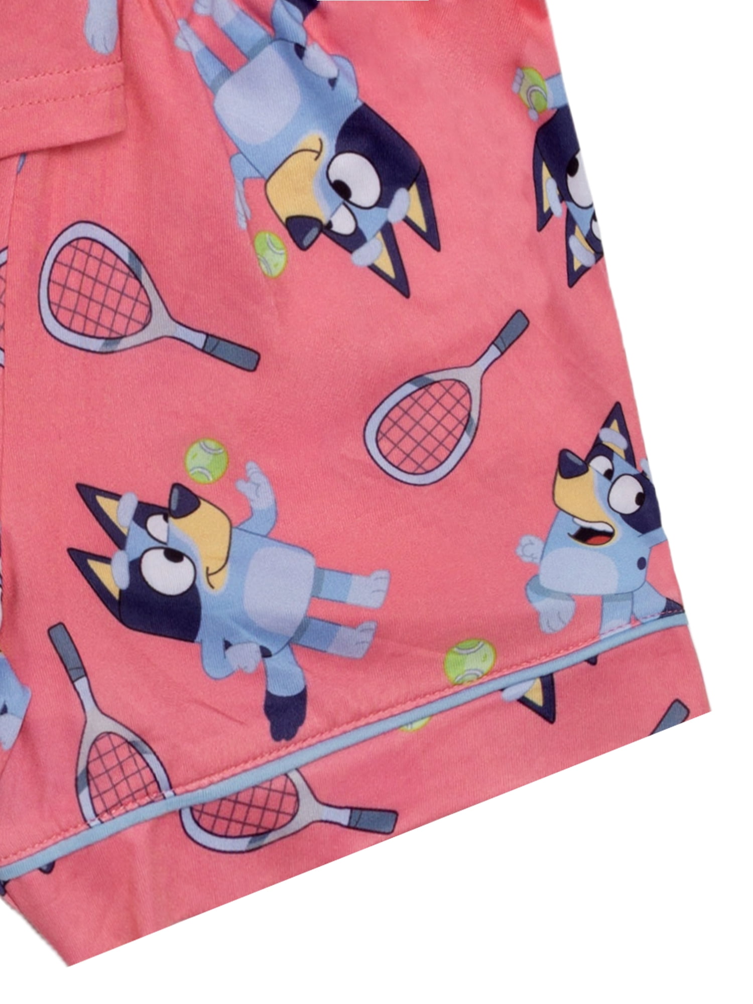 Bluey Girls Button Front Top and Shorts Pajama Set, 2-Piece, Sizes 4-12