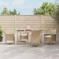 thumbnail image 1 of vidaXL 5 Piece Garden Dining Set with Cushions Beige Poly Rattan, 1 of 5