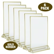 Super Star Quality 5 x 7 Acrylic/Plastic Picture Frames, Gold, 6-Pieces
