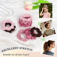 thumbnail image 4 of -Petite Satin Scrunchies for Women - 8 count Blush Small Hair Ties - Soft Silk-Like Mini Hair Bands, No Crease, Frizz-, Gentle  Hair,  for Daily Wear & Sleep, 4 of 7