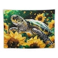 thumbnail image 5 of PRATYUS  Sunflower Wall Blanket Tapestries Sea Turtle with Yellow Sunflowers Printed Tapestry Floral Wall Hanging for Bedroom  Wall Art Hanging Painting, 5 of 6
