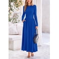 thumbnail image 3 of Vestido largo PRETTYGARDEN para mujer, manga larga, primavera, azul real, 3 of 9