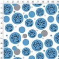thumbnail image 2 of Paw Print Dog Cat Pet on Blue Premium Gift Wrap Wrapping Paper Roll Pattern, 2 of 2