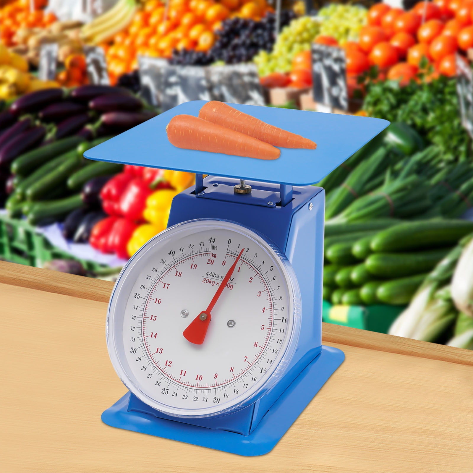 Mechanical Scale with Dual Scales (kg/lb), High Accuracy, Sturdy & Portable - Ideal for Home & Small Business Use - Blue