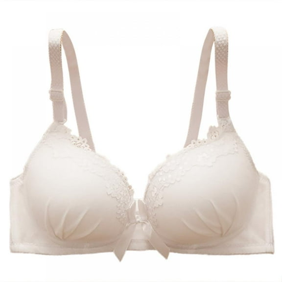 Women's Full Coverage Bra Embroidered Lace Bra Underwire Non-Padded Bra