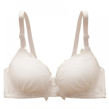 

Women Lace Wrinkled Push-up Bras Bow Underwire 3/4 Cup Lingerie Cup B