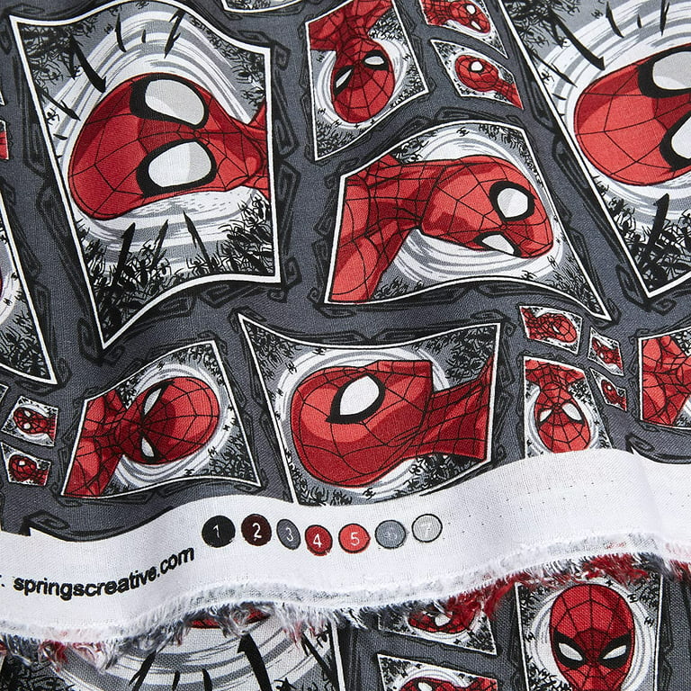 Springs Creative Marvel Avengers Spider-Man Comic Swirl Gray 100% Cotton  Fabric by The Yard 
