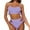 Purple, variant on GEWSEY Women High Waisted Bikini Sets Two Piece Swimsuits 2025 Twist Front Tummy Control Bathing Suits with Drawstring Pink, S
