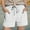 White, variant on Mwjwdo Girls Linen Shorts,2025 Summer Shorts for Kids Comfy Cute Drawstring Beach Short Pants with Pockets Black 10 Years