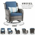 thumbnail image 4 of Ovios 11 Pieces Outdoor Patio Furniture with Fire Pit Table Wicker Patio Sectional Sofa with Swivel Chairs for Backyard, 4 of 6