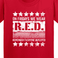 thumbnail image 4 of Inktastic On Fridays We Wear R.e.d. Remember Everyone Deployed Youth T-Shirt, 4 of 5