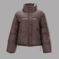 thumbnail image 2 of Womens Light Jacket,Solid Color Stand Collar Loose Thick Bread Suit Small Padded Jacket, 2 of 5