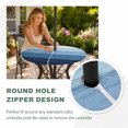 thumbnail image 5 of Round Outdoor Tablecloth with Umbrella Hole and Zipper, Blue Ombre Fitted Table Cover with Elastic Edge for 31-35 Inch, Farmhouse Vintage Wooden Striped Waterproof Patio Tablecoths for Picnic, 5 of 9