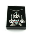 thumbnail image 6 of Silver and Turquoise Thunderbird Dream Catcher Necklace and Earring Set, 6 of 7