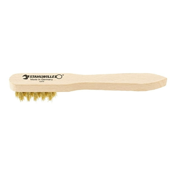Stahlwille 74160001 Ensemble de Brosses à Bougie 12375, Poils en Laiton, Manche en Bois, Longueur 150mm, Nettoyage de Précision pour Performance Optimale du Moteur, Lot de 10, Fabriqué en Allemagne
