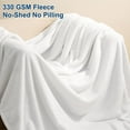 thumbnail image 3 of Meritlife Luxury White Queen Size Flannel Fleece Polyester Microfiber Throw Blanket, 90"x90", 3 of 7