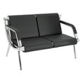 thumbnail image 6 of Waiting Room Chair Reception PU Leather Office Airport Bank Guest Bench Black, 6 of 13