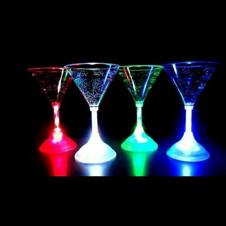 Neon Frosted Glass Martini Glasses Set of 6 Retro Glasses Cocktail