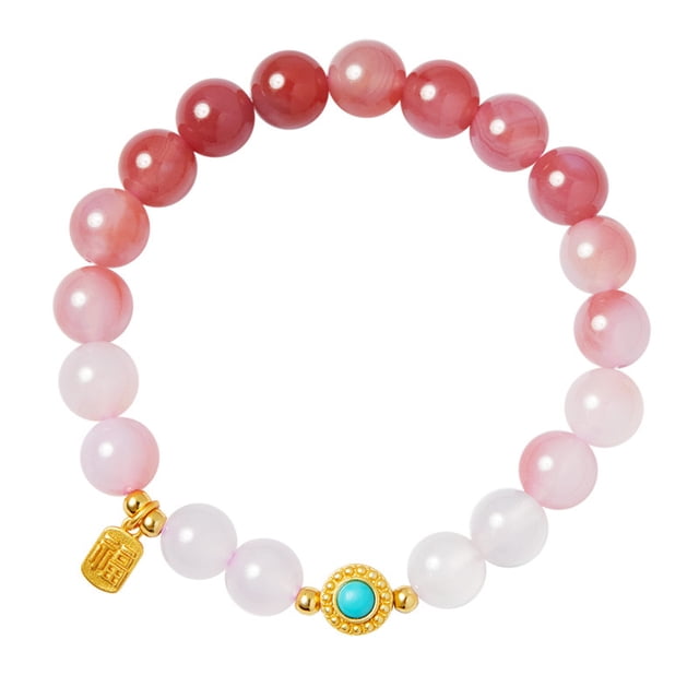 Pulsera elegante de ágata roja con turquesa y plata S925