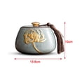 thumbnail image 2 of Ceramic Tea Storage Containers with Golden Lotus Pattern and Tassel Decoration, Vintage Chinese Style Tea Jar Tea Leaves Sealing Can Storage Can for Chocolate, Sugar, Spices, 2 of 6