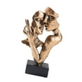 thumbnail image 2 of deevoka Abstract Face Sculpture Kissing Statue Kissing Lover Statue Crafts Love Figurine Brass Colored, 2 of 9