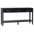thumbnail image 5 of Hassch Console Table with 3 Drawers, 59.1 Inch Entryway Table with Storage Shelf, Behind Couch Table for Hallway, Living Room, Easy Assembly, Black, 5 of 11