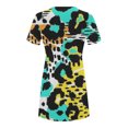 thumbnail image 3 of Robe Mini pour Femmes 2023 Été Décontractée à Manches Courtes Mignonne à Col Rond Robe Fluide à Imprimé Floral Ample Robe T-Shirt de Plage, 3 of 4