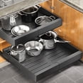 thumbnail image 1 of Expandable Slide Out Cabinet Organizer Shelf with Adhesive Film - For Kitchen, Pantry, Bathroom Storage, 1 of 8