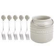 thumbnail image 2 of Stainless Steel 304 Fruit Fork Set, Home Dessert Forks with Candy-Colored Storage Jar & Fruit Picks, Multi-Scene Use for Snack Serving, High-Quality Ceramic Material, Versatile Kitchen Gadget, 2 of 7