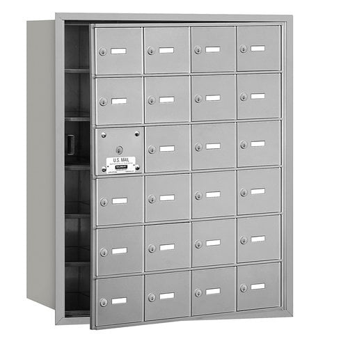 4B+ Horizontal Mailbox - 24 A Doors (23 usable) - Aluminum - Front Loading - USPS Access